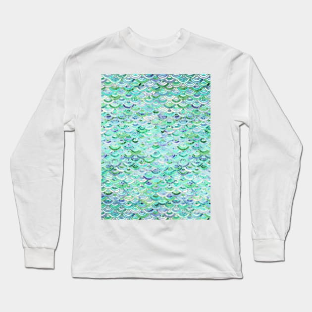 Marble Mosaic in Mint Quartz and Jade Long Sleeve T-Shirt by micklyn